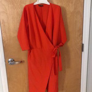 topshop wrap around dress with slit